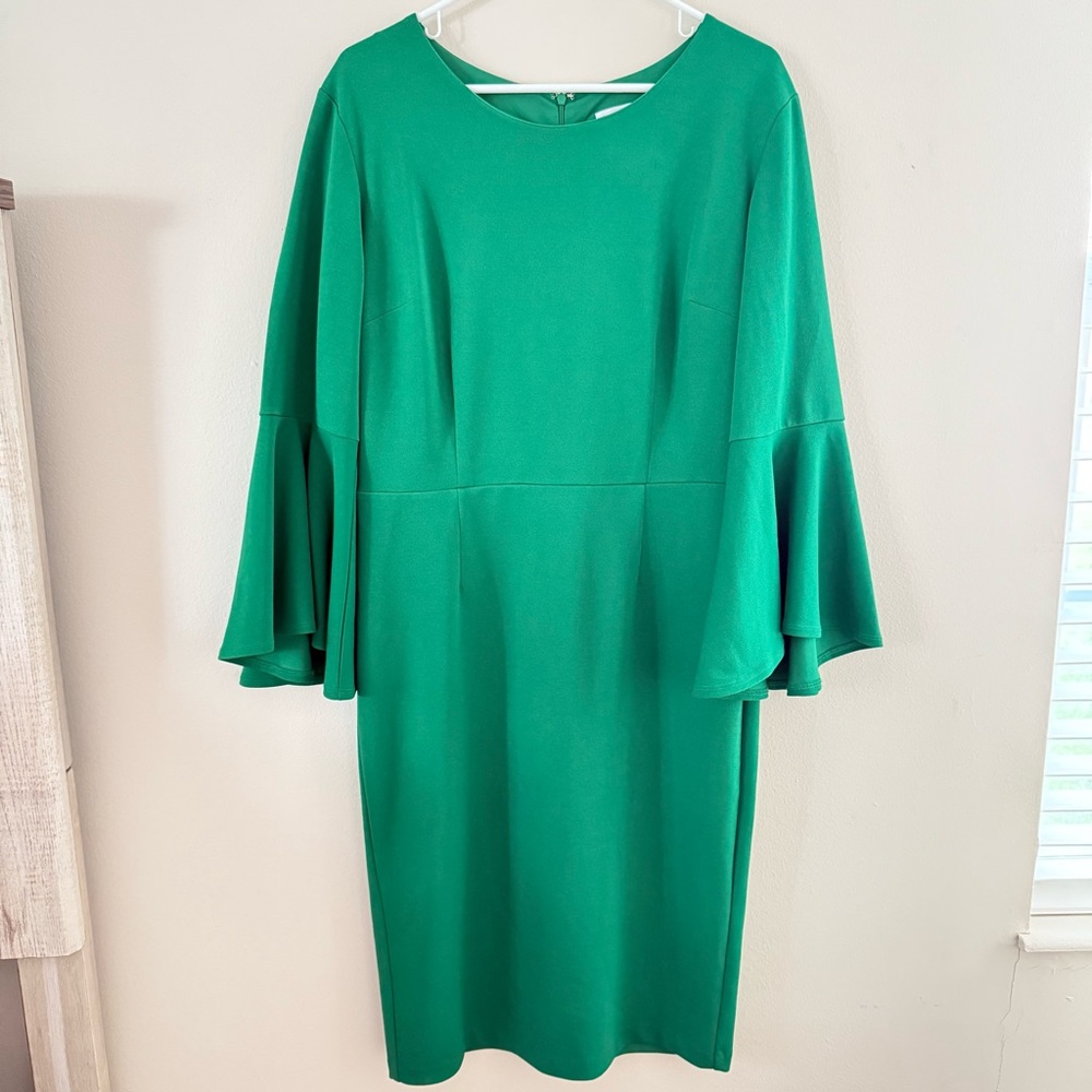 New York & Company Vibrant Green Quarter Sleeve Dress